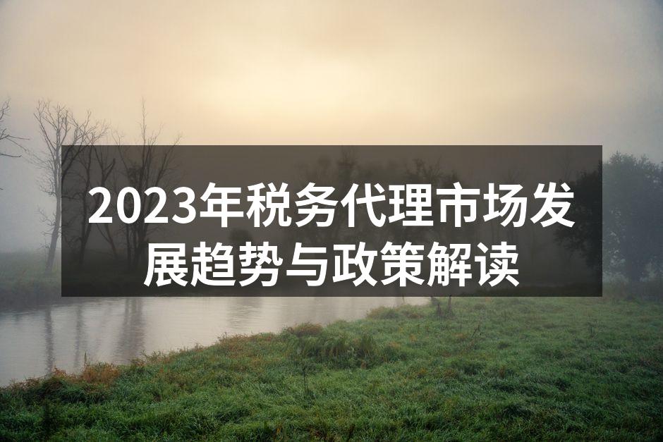 2023年税务代理市场发展趋势与政策解读