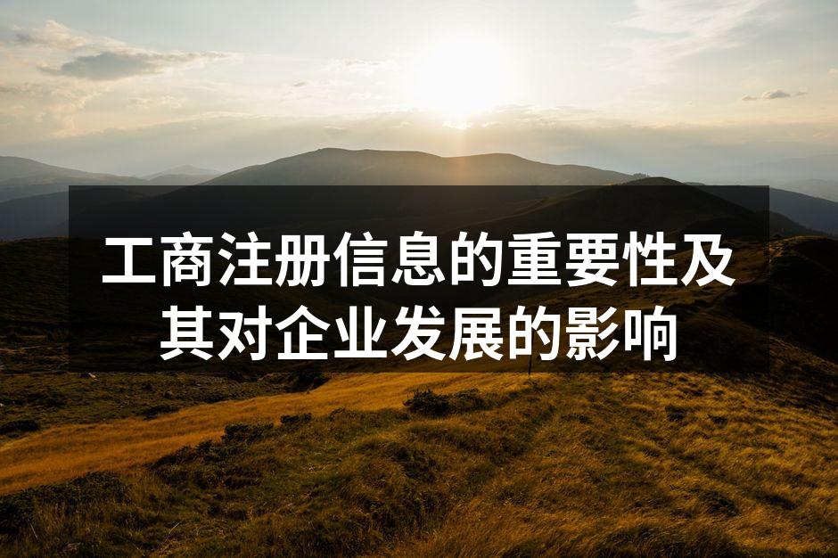 工商注册信息的重要性及其对企业发展的影响