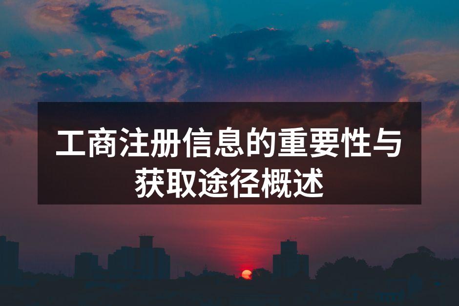 工商注册信息的重要性与获取途径概述