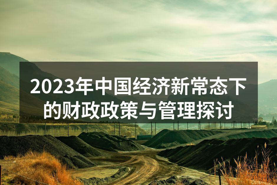 2023年中国经济新常态下的财政政策与管理探讨